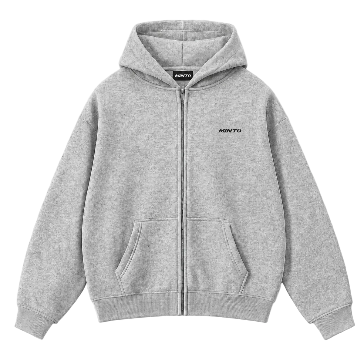 Unisex Full zipper Hoodie - Marble Grey